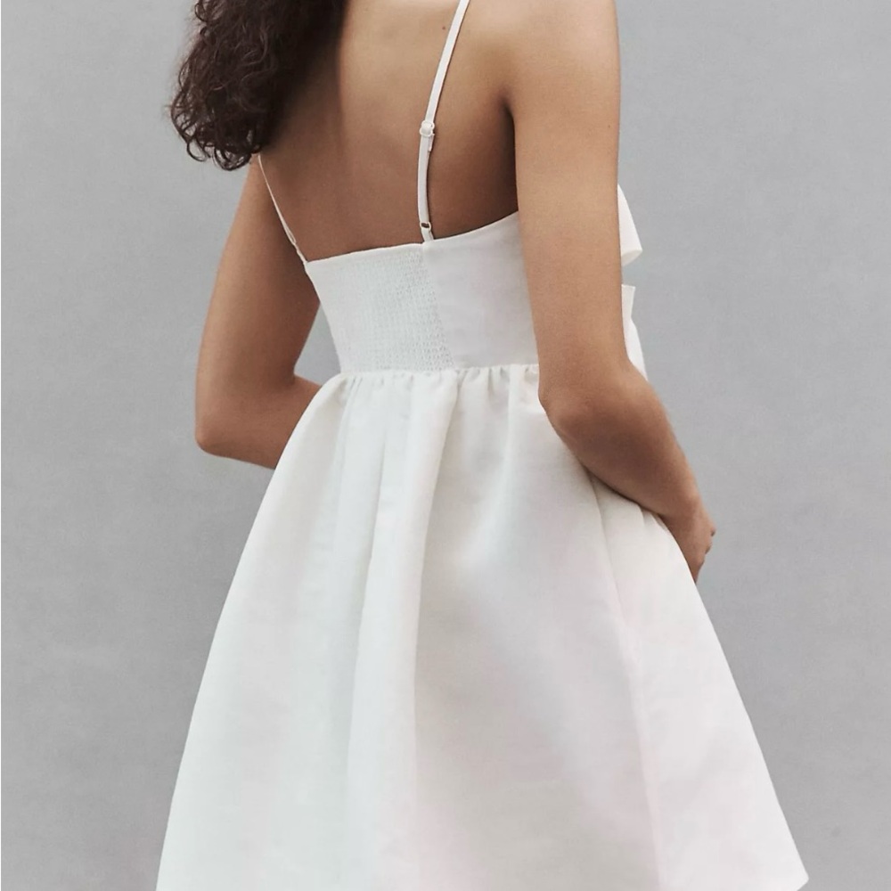 Sachin & Babi Sloane Taffeta Double-Bow
Pleated Mini Dress , Ivory color - Picture 2 of 7